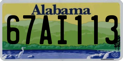 AL license plate 67AI113