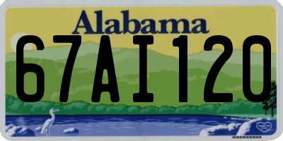 AL license plate 67AI120