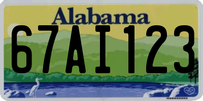 AL license plate 67AI123