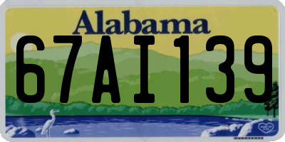AL license plate 67AI139