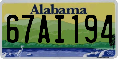 AL license plate 67AI194