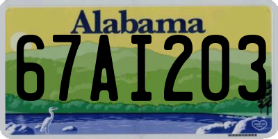 AL license plate 67AI203