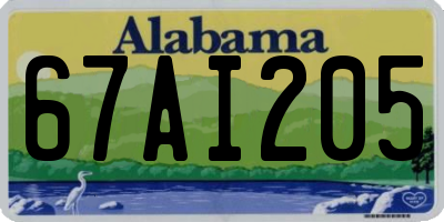 AL license plate 67AI205