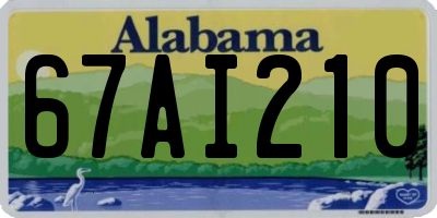 AL license plate 67AI210