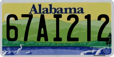 AL license plate 67AI212