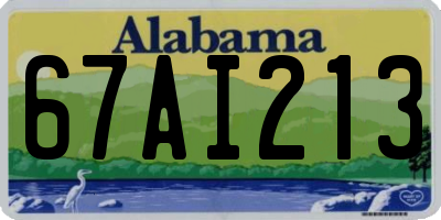 AL license plate 67AI213