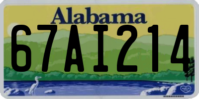 AL license plate 67AI214