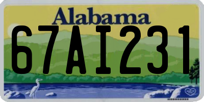 AL license plate 67AI231