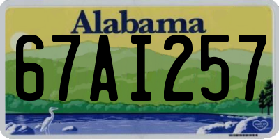 AL license plate 67AI257