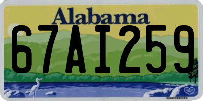 AL license plate 67AI259