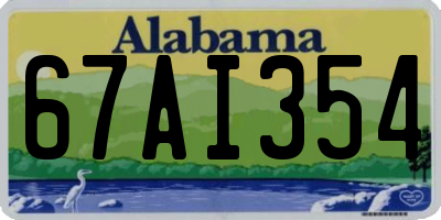 AL license plate 67AI354