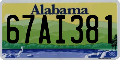 AL license plate 67AI381