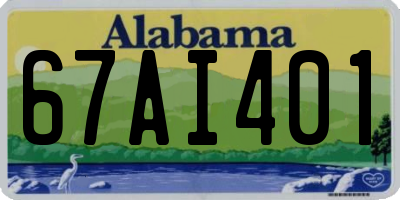 AL license plate 67AI401