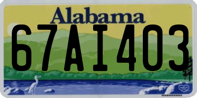 AL license plate 67AI403