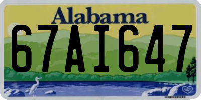 AL license plate 67AI647