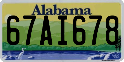 AL license plate 67AI678