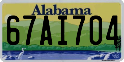 AL license plate 67AI704