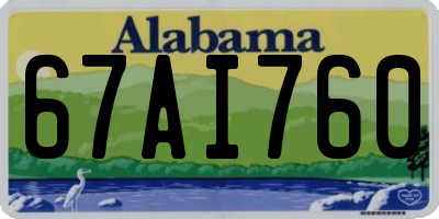 AL license plate 67AI760
