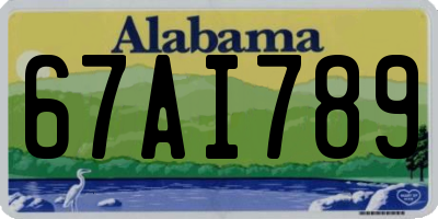 AL license plate 67AI789