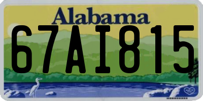 AL license plate 67AI815