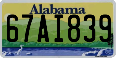 AL license plate 67AI839
