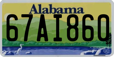 AL license plate 67AI860