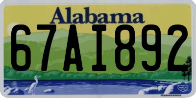 AL license plate 67AI892