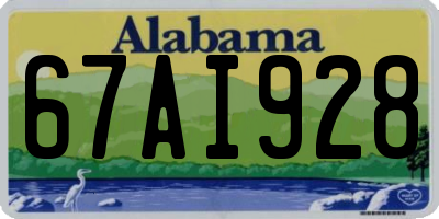 AL license plate 67AI928