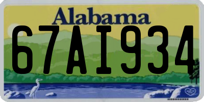 AL license plate 67AI934