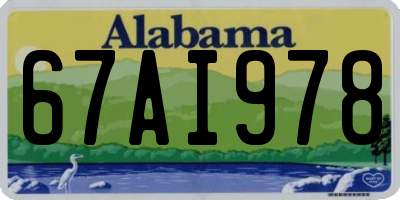 AL license plate 67AI978