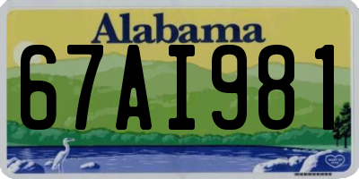 AL license plate 67AI981