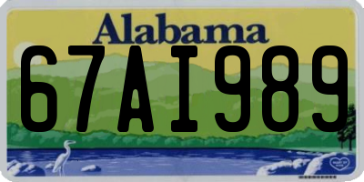 AL license plate 67AI989