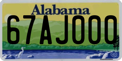 AL license plate 67AJ000