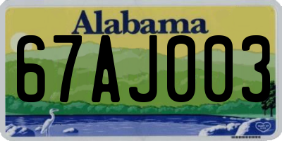 AL license plate 67AJ003