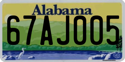 AL license plate 67AJ005