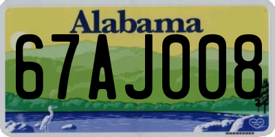 AL license plate 67AJ008