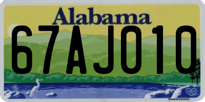 AL license plate 67AJ010