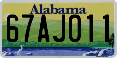 AL license plate 67AJ011
