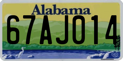 AL license plate 67AJ014