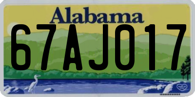 AL license plate 67AJ017