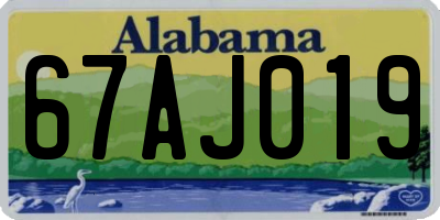 AL license plate 67AJ019