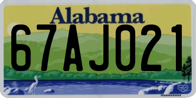 AL license plate 67AJ021