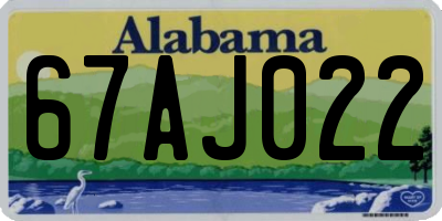 AL license plate 67AJ022