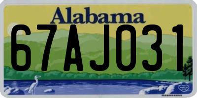 AL license plate 67AJ031