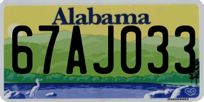 AL license plate 67AJ033