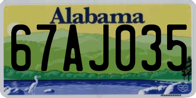 AL license plate 67AJ035