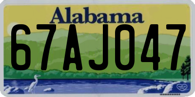 AL license plate 67AJ047