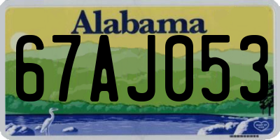 AL license plate 67AJ053