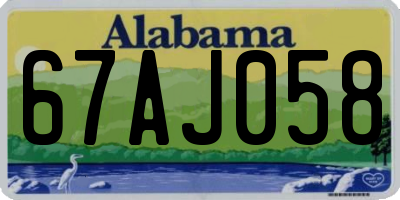 AL license plate 67AJ058
