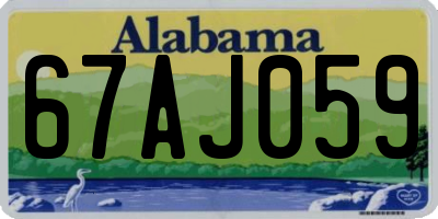 AL license plate 67AJ059